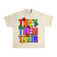 Sandshell They Them Their Pride LGBTQ Urban Heavy Tee - BundleAndBundleShop