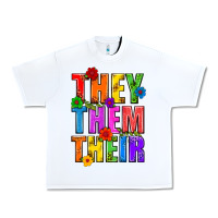 White They Them Their Pride LGBTQ Urban Heavy Tee - BundleAndBundleShop