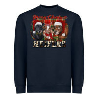 Navy Merry Christmas Heavyweight Sweatshirt - RanaPortraitStore