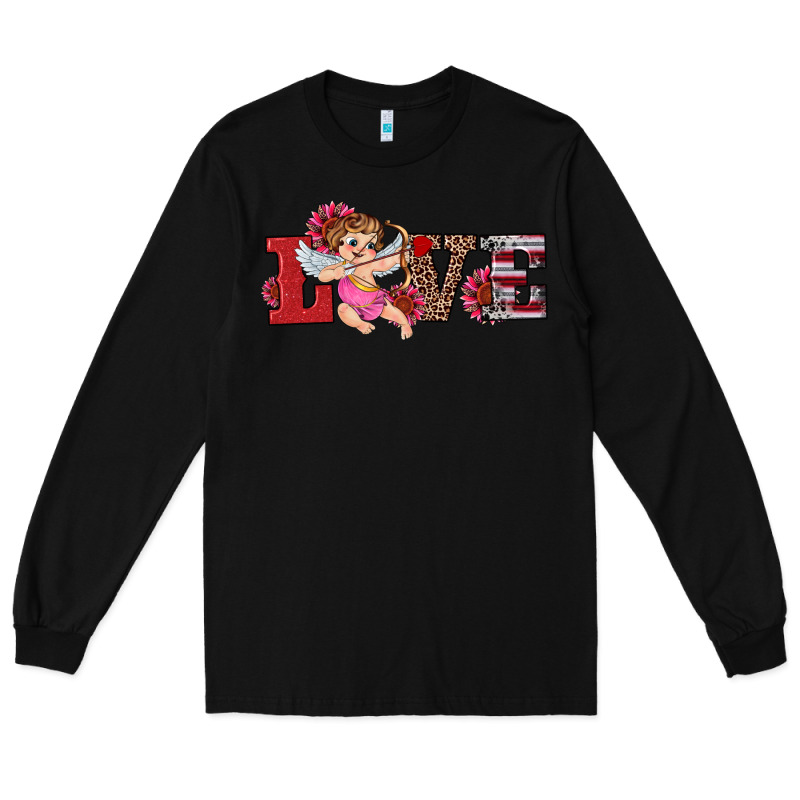 Valentine's Day Cupid Sunflowers Love Long Sleeve Tee by RanaPortraitStore | Teevron