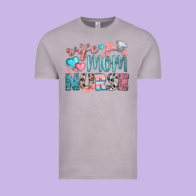 Wife Mom Nurse Vintage Tee Designed By Bundleandbundleshop