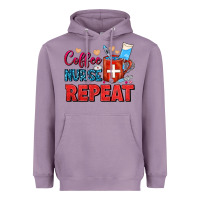 Lavender Coffee Nurse Repeat Heavyweight Hoodie - FaDigitalArtStudio