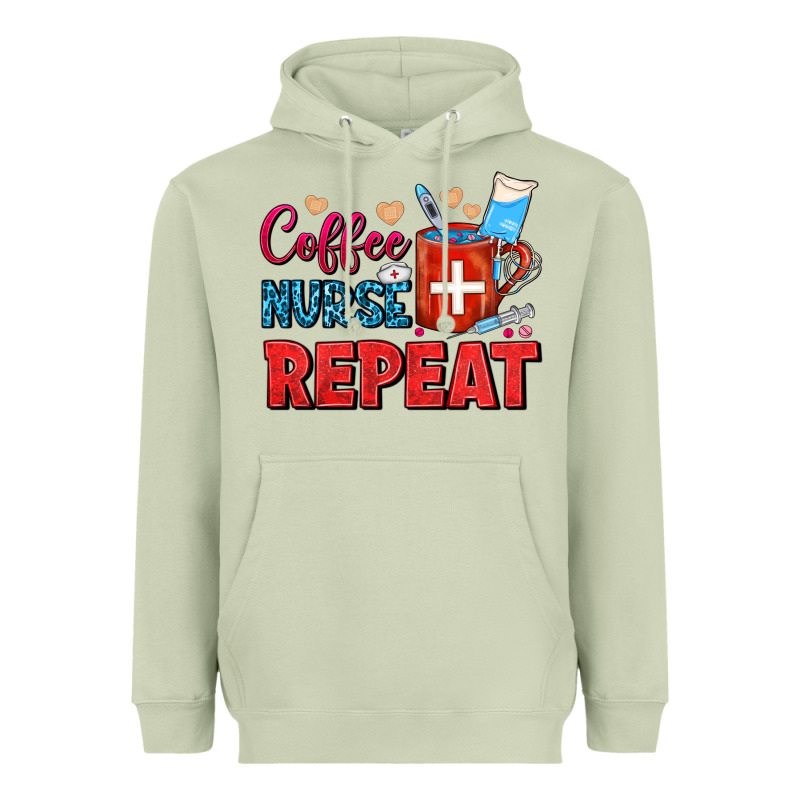 Coffee Nurse Repeat Heavyweight Hoodie by FaDigitalArtStudio | Teevron