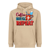 Mushroom Coffee Nurse Repeat Heavyweight Hoodie - FaDigitalArtStudio