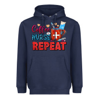 Navy Coffee Nurse Repeat Heavyweight Hoodie - FaDigitalArtStudio