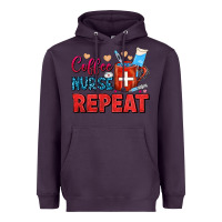 Plum Coffee Nurse Repeat Heavyweight Hoodie - FaDigitalArtStudio