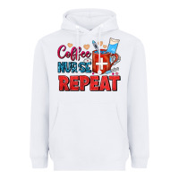 White Coffee Nurse Repeat Heavyweight Hoodie - FaDigitalArtStudio