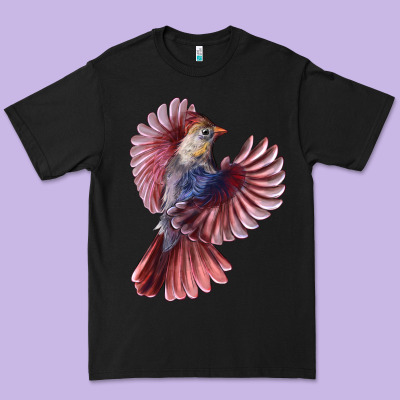 Flying Northern Cardinal Bird Premium Tee Designed By Lillyallendesigns
