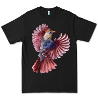 Black Flying Northern Cardinal Bird Premium Tee - LillyAllenDesigns