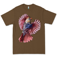 Cacao Flying Northern Cardinal Bird Premium Tee - LillyAllenDesigns