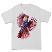 Dove Grey Flying Northern Cardinal Bird Premium Tee - LillyAllenDesigns