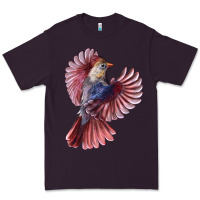 Plum Flying Northern Cardinal Bird Premium Tee - LillyAllenDesigns