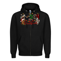 Black mooey christmas Zipper Hoodie - CowGirlArtShop
