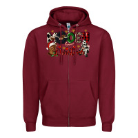 Burgundy mooey christmas Zipper Hoodie - CowGirlArtShop