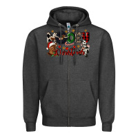 Charcoal Heather mooey christmas Zipper Hoodie - CowGirlArtShop
