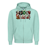 Seafoam mooey christmas Zipper Hoodie - CowGirlArtShop