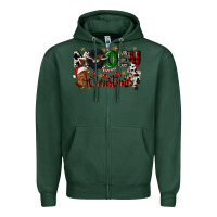 Sports Green mooey christmas Zipper Hoodie - CowGirlArtShop