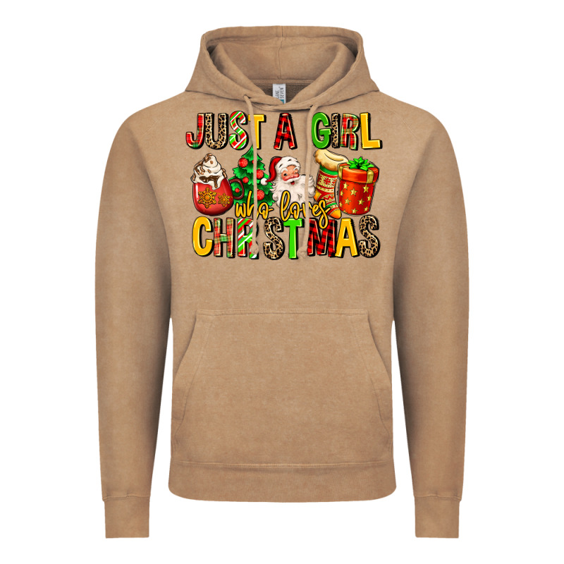 Just A Girl Who Loves Christmas Vintage Hoodie by MaliasSmallBusiness | Teevron