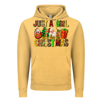 Vintage Mustard just a girl who loves christmas Vintage Hoodie - MaliasSmallBusiness
