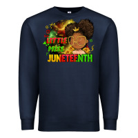 Navy Little miss Juneteenth Premium Sweatshirt - FaDigitalArtStudio
