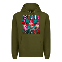 Army Green chillin with my gnomies olivia Premium Hoodie - OliviaCreatesArt