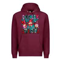 Burgundy chillin with my gnomies olivia Premium Hoodie - OliviaCreatesArt