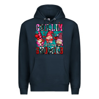 Navy chillin with my gnomies olivia Premium Hoodie - OliviaCreatesArt