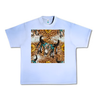 Grape Ice Western Bull Skull And Sunflowers With Leopard Seamless Pattern Urban Heavy Tee - BundleAndBundleShop