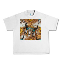 Lunar Rock Western Bull Skull And Sunflowers With Leopard Seamless Pattern Urban Heavy Tee - BundleAndBundleShop