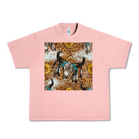 Salmon Western Bull Skull And Sunflowers With Leopard Seamless Pattern Urban Heavy Tee - BundleAndBundleShop