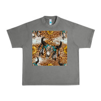 Tornado Western Bull Skull And Sunflowers With Leopard Seamless Pattern Urban Heavy Tee - BundleAndBundleShop