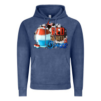 Vintage Denim Red White  Booze With Cowhide Background Vintage Hoodie - Jasminsmagicworld