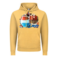 Vintage Mustard Red White  Booze With Cowhide Background Vintage Hoodie - Jasminsmagicworld