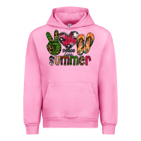 Fuchsia Pink peace love summer Urban Hoodie - CowhideDigitalArt