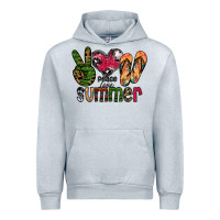 Heather Grey peace love summer Urban Hoodie - CowhideDigitalArt