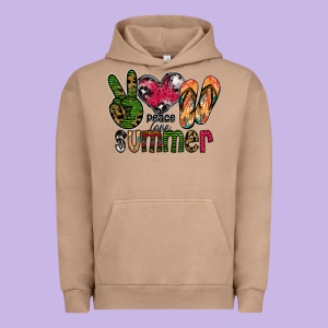 Peace Love Summer Urban Hoodie Designed By Cowhidedigitalart