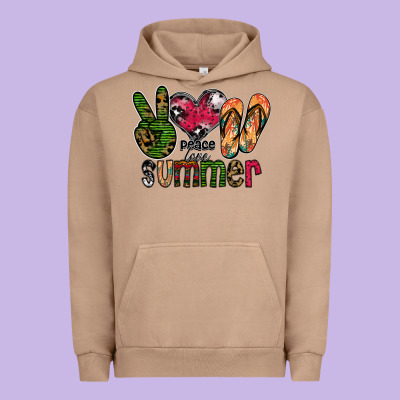 Peace Love Summer Urban Hoodie Designed By Cowhidedigitalart