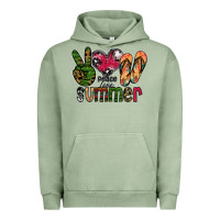 Pigment Oil Green peace love summer Urban Hoodie - CowhideDigitalArt