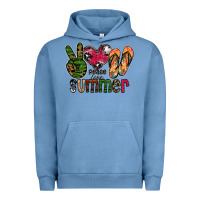 Pigment Pebble Blue peace love summer Urban Hoodie - CowhideDigitalArt
