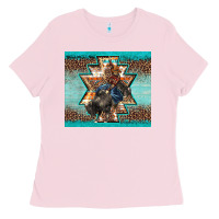 Bubblegum Pink western rodeo bullfighter Aztec leopard turquoise Ladies Tee - BarkalooDesign