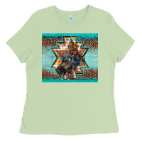 Matcha western rodeo bullfighter Aztec leopard turquoise Ladies Tee - BarkalooDesign
