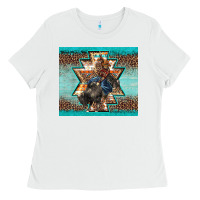 White western rodeo bullfighter Aztec leopard turquoise Ladies Tee - BarkalooDesign