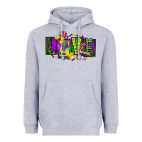 Heather Grey mardi gras love Heavyweight Hoodie - FaDigitalArtStudio