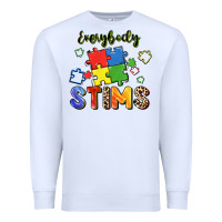 White Everybody stims Premium Sweatshirt - FaDigitalArtStudio