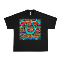 Black Western Horseshoe And Arrow With Leopard And Serape Seamless Pattern Urban Heavy Tee - BundleAndBundleShop