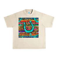 Sandshell Western Horseshoe And Arrow With Leopard And Serape Seamless Pattern Urban Heavy Tee - BundleAndBundleShop
