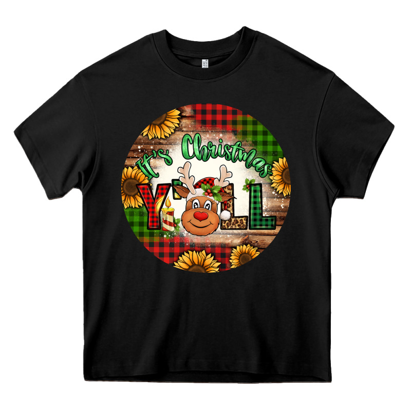 It's Christmas Y'all Reindeer Christmas Heavy Core Tee by Jasminsmagicworld | Teevron