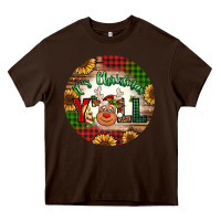 Chocolate Brown it's Christmas y'all reindeer Christmas Heavy Core Tee - Jasminsmagicworld