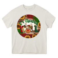 Cream it's Christmas y'all reindeer Christmas Heavy Core Tee - Jasminsmagicworld
