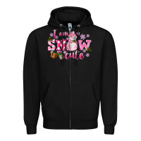 Black i am snow cute Zipper Hoodie - CowGirlArtShop